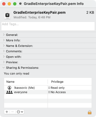 Key Pair Permissions in macOS Finder