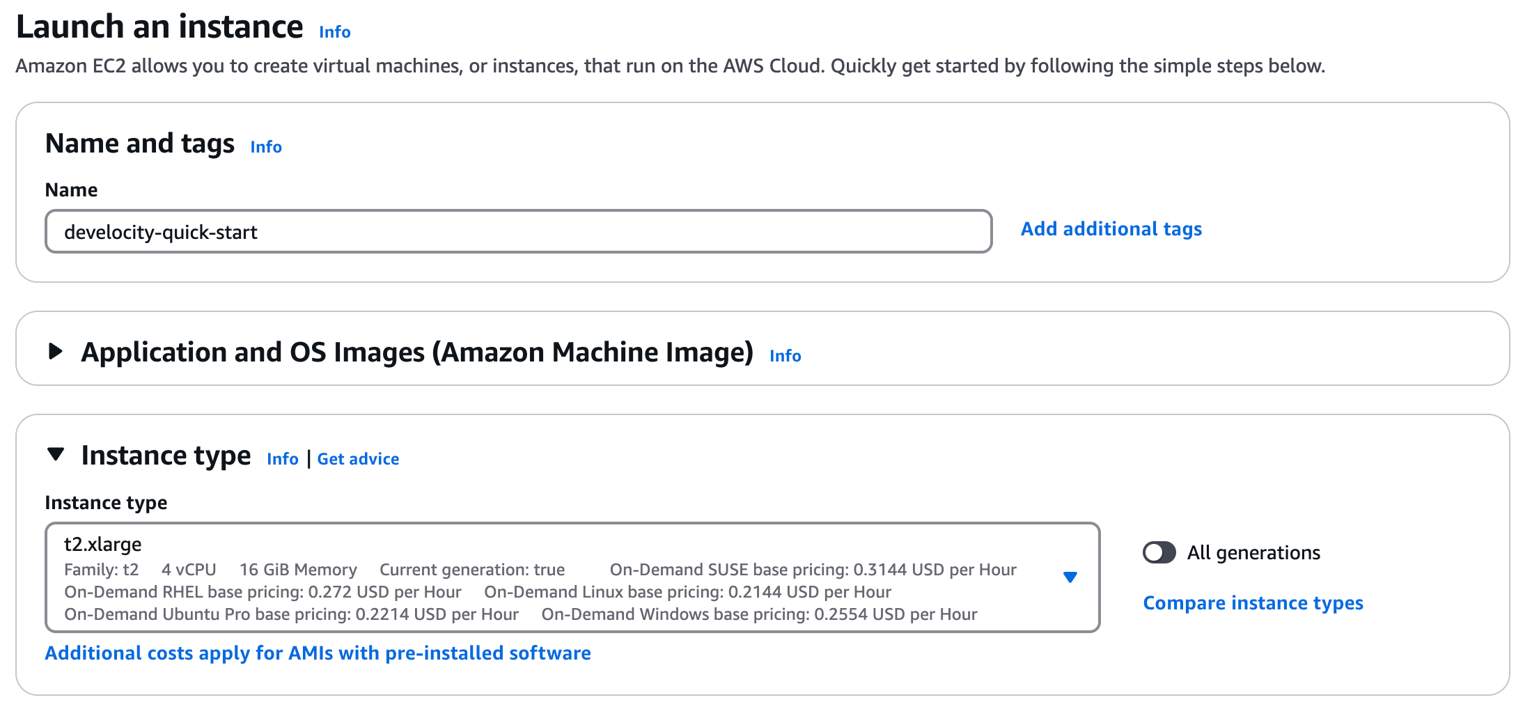 AWS EC2 Instance Type Selection