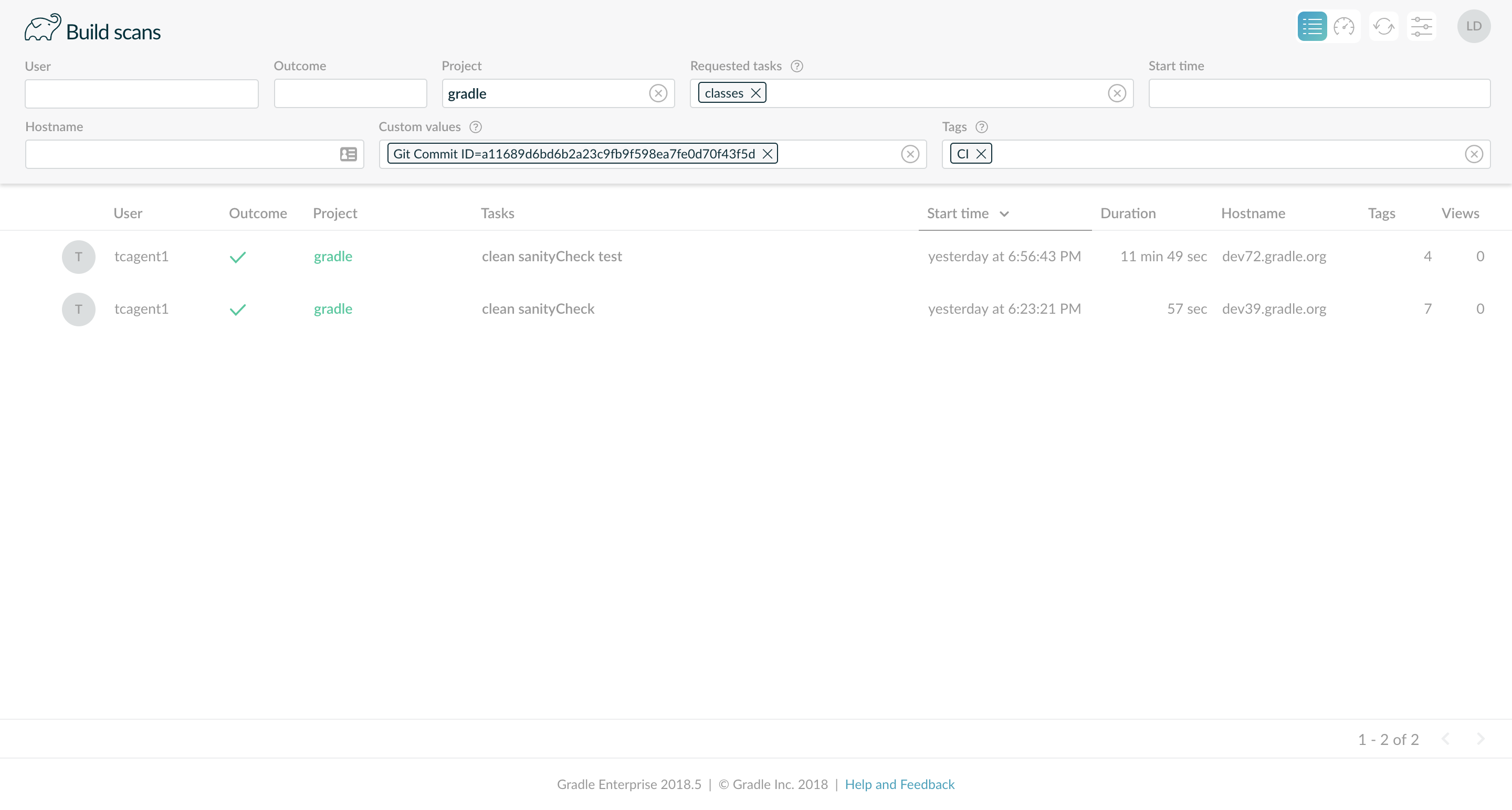 scan list tags and values