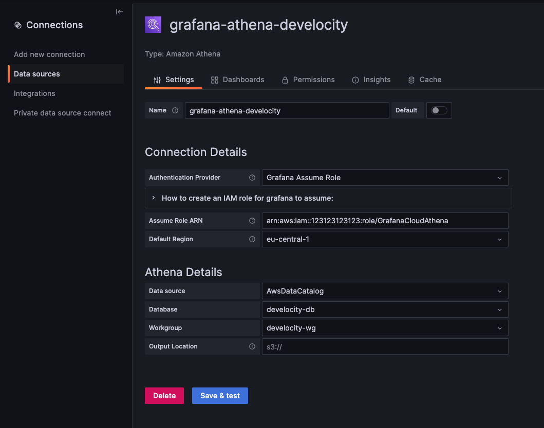 Example of Adding Athena as a Datasource to Grafana